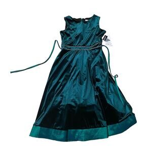 Rare Editions Hunter Green Velvet Sleeveless A-Line Midi Dress Plus sz 16.5 NWTs